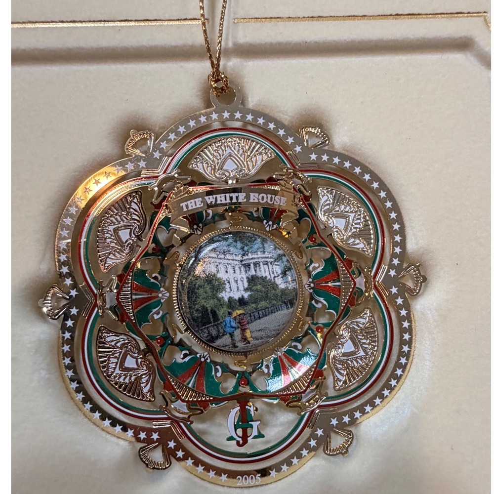 2005 White House Historical Association Christmas Ornament James Garfield Gold